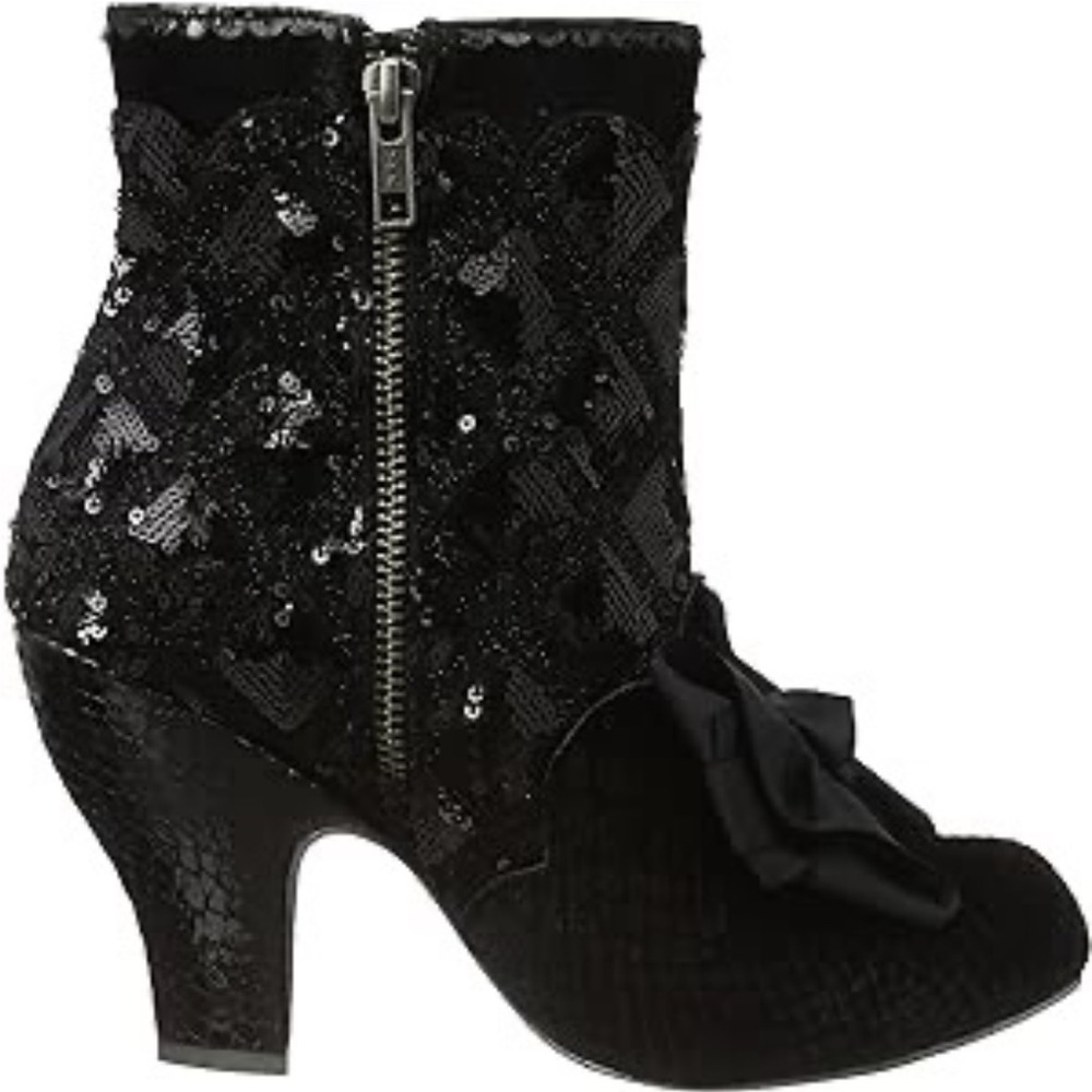 [IRREGULAR CHOICE] Golden Years High Heel Ankle Boots in Black (Size 39)